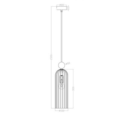 Viseči lestenec PIEGA na kablu 1xE14/40W/230V medenina/bela
