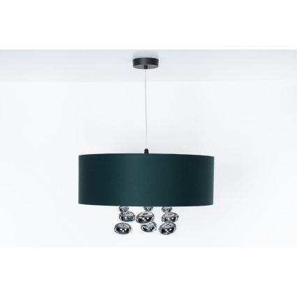 Viseči lestenec s kablom BUBBLE 1xE27/60W/230V, premer 50 cm, zelen
