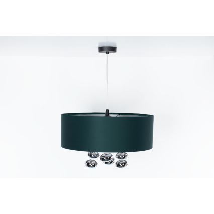 Viseči lestenec s kablom BUBBLE 1xE27/60W/230V, premer 50 cm, zelen