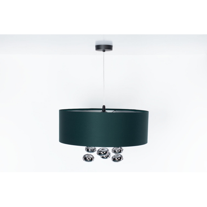 Viseči lestenec s kablom BUBBLE 1xE27/60W/230V, premer 50 cm, zelen