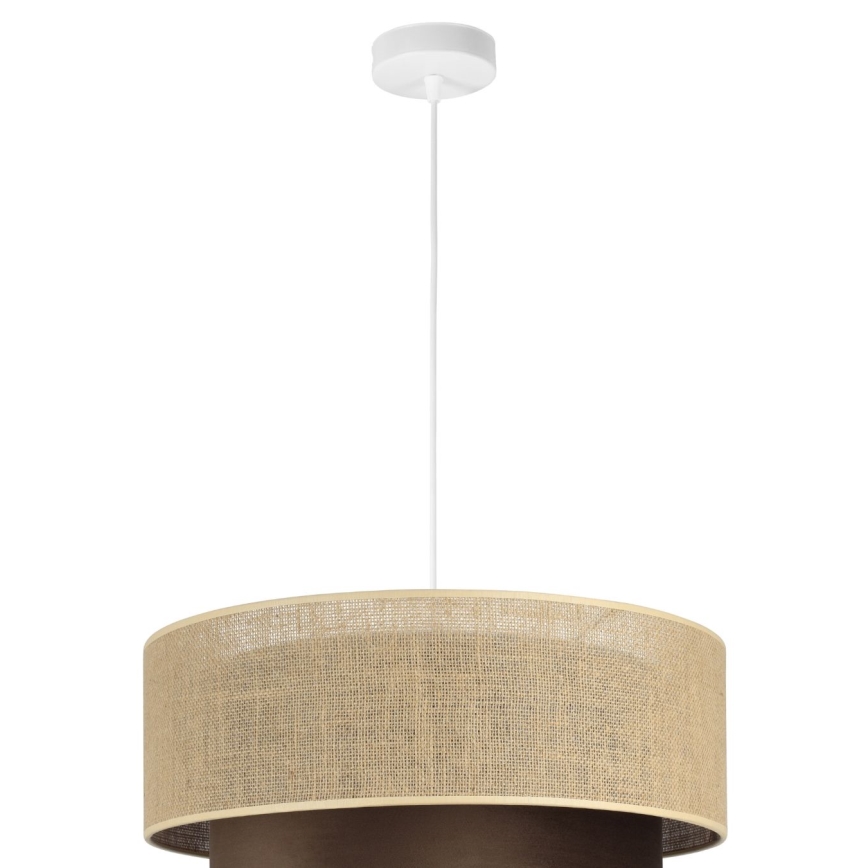 Viseči lestenec SARTA na vrvici 1xE27/60W/230V, rjava/juta