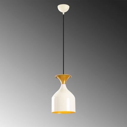 Viseči lestenec SIVANI na kablu 1xE27/40W/230V bela/bakrena