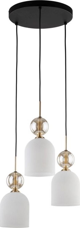 Viseči lestenec SOPHIA na kablu 3xE14/10W/230V črna/dimno bež/bela