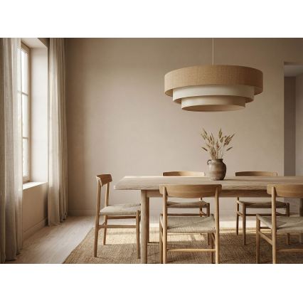 Viseči lestenec TRINITI 1xE27/60W/230V, premer 40 cm, bež/krem