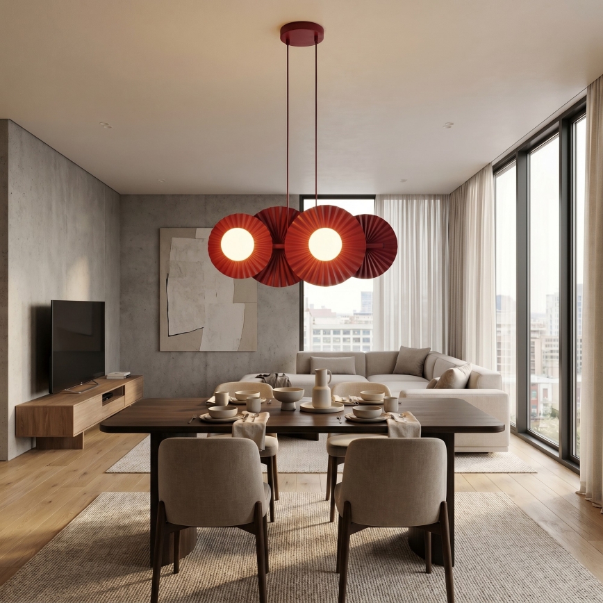 Viseči lestenec UMBRA na žici 4xG9/8W/230V, rdeč