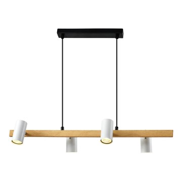 Viseči lestenec XILO na tankem kablu 4xGU10/25W/230V bukev/bela