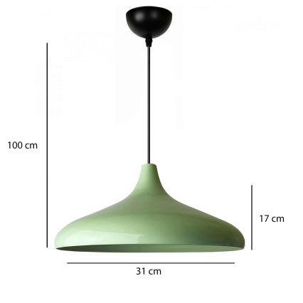 Visića lampa VULCANO 1xE27/40W/230V zelena