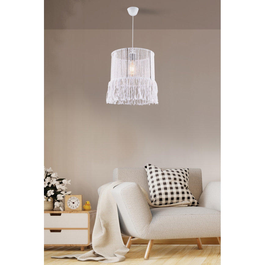Visilica NESS MACRAME 1xE27/40W/230V bela