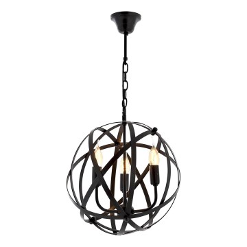 Visilna luč IRONBALL 3xE27/40W/230V črna