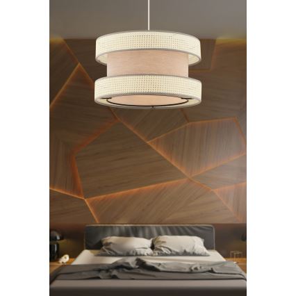 Visilna svetilka HALO 1xE27/60W/230V bež/krema