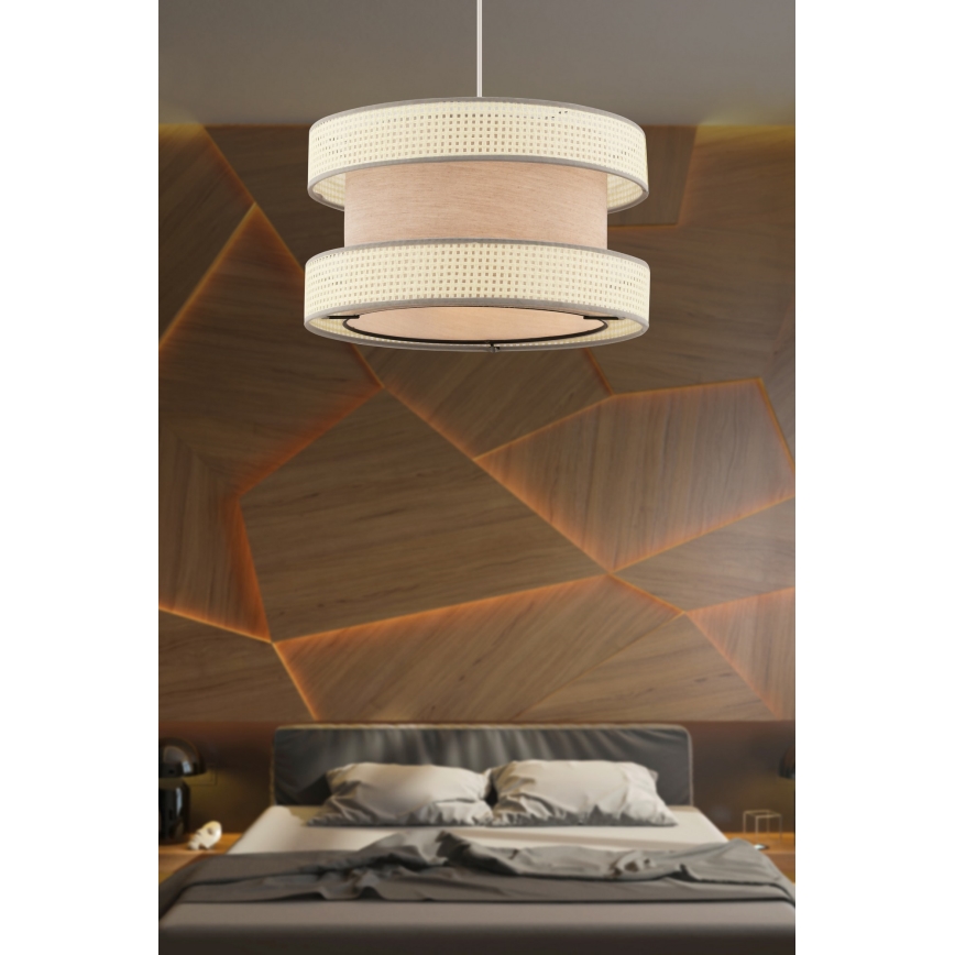 Visilna svetilka HALO 1xE27/60W/230V bež/krema