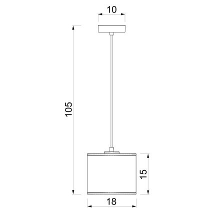 Visilna svetilka na kablu ARDEN 1xE27/15W/230V premer 18 cm bež