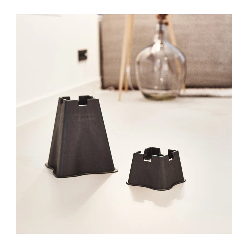 Vitility - Komplet 4x nastavkov za povišanje postelje 7 cm, črni