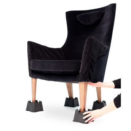 Vitility - Komplet 4x nastavkov za povišanje postelje 7 cm, črni