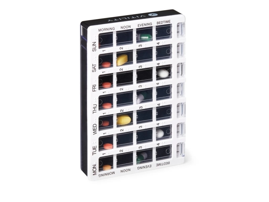 Vitility - Tedenski razdeljevalnik zdravil bel/črn