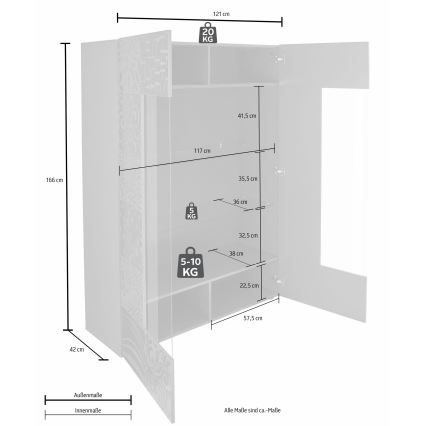 Vitrina ARIA antracit