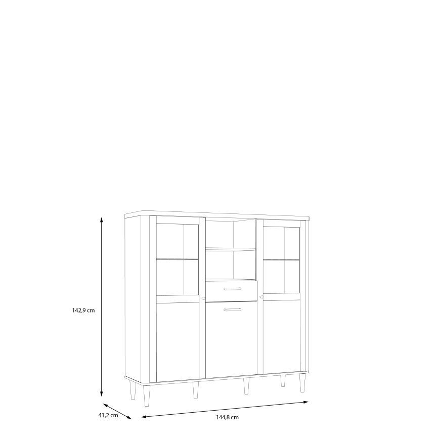 Vitrina VIRO rjava/bežna