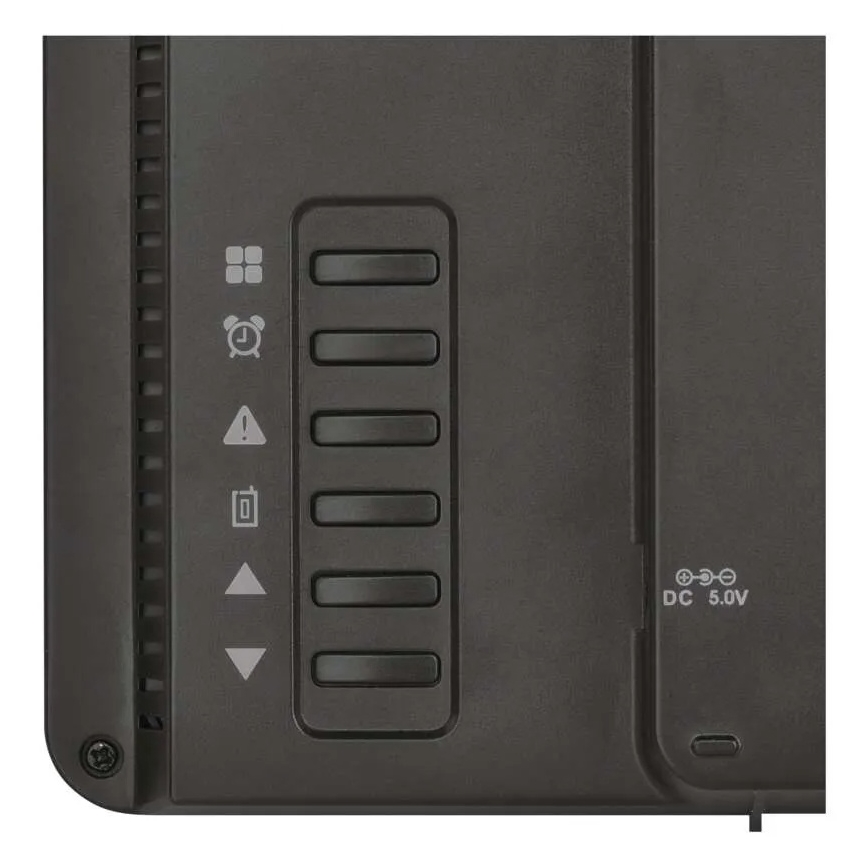 Vremenska postaja z barvnim LCD-zaslonom in budilko, napajanje 5V, 3xAAA + 2xAA, črna