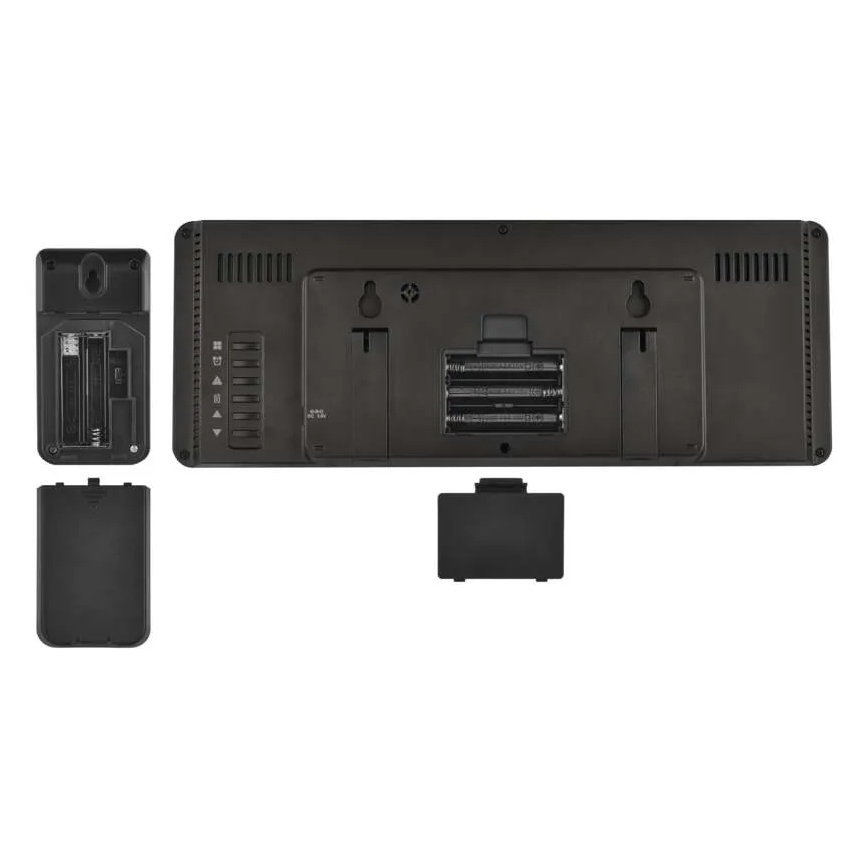 Vremenska postaja z barvnim LCD-zaslonom in budilko, napajanje 5V, 3xAAA + 2xAA, črna