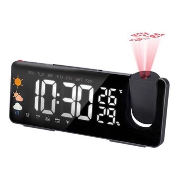 Vremenska postaja z LCD zaslonom, budilko in projektorjem 1xCR2032