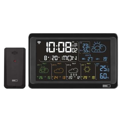 Vremenska postaja z LCD zaslonom GoSmart 5/230V Wi-Fi Tuya črna