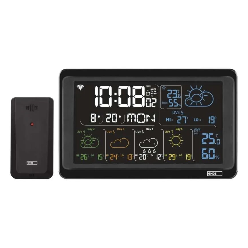 Vremenska postaja z LCD zaslonom GoSmart 5/230V Wi-Fi Tuya črna