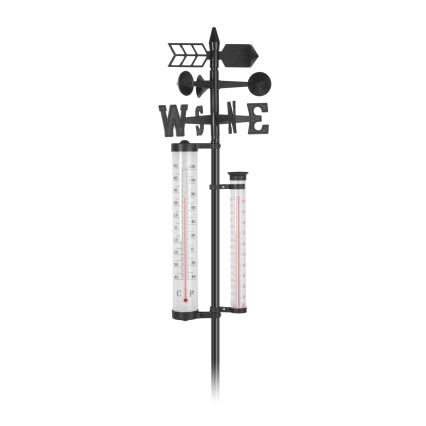 Vrtna meteorološka postaja 3 v 1 145 cm črna