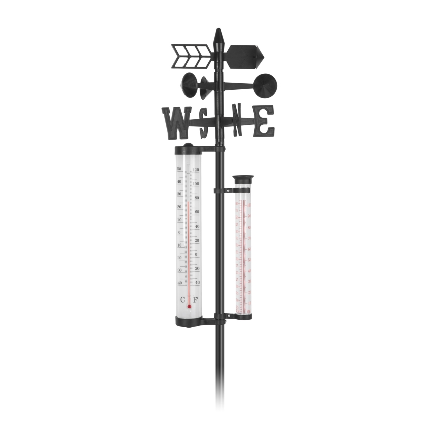 Vrtna meteorološka postaja 3 v 1 145 cm črna