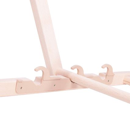 Vrtni ležalnik zelen/bel/bukov