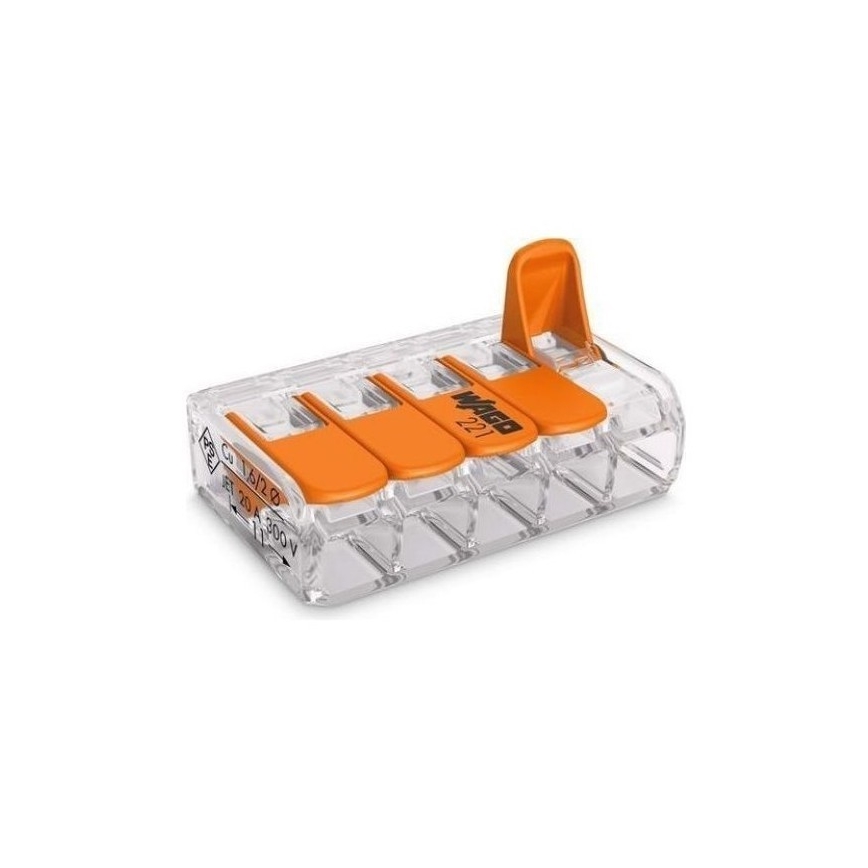 WAGO 221-415 - Priključna sponka COMPACT 5x4 450V oranžna