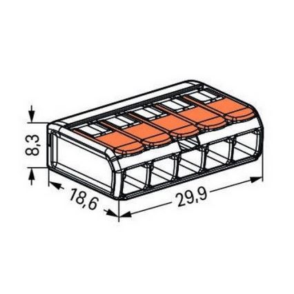 WAGO 221-415 - Priključna sponka COMPACT 5x4 450V oranžna