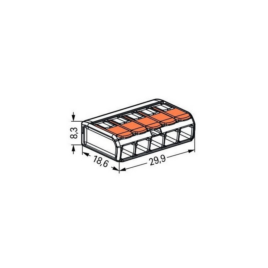 WAGO 221-415 - Priključna sponka COMPACT 5x4 450V oranžna