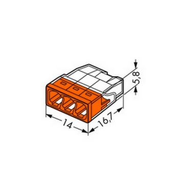 WAGO 2273-203 - Terminal razdelilne omarice COMPACT 3x2,5 450V oranžna
