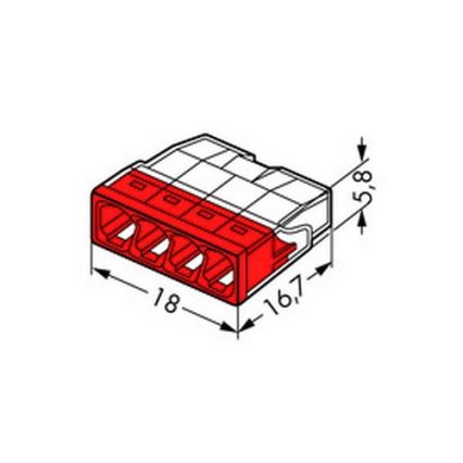 WAGO 2273-204 - Terminal razdelilne omarice COMPACT 4x2,5 450V rdeča
