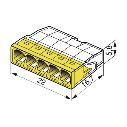 WAGO 2273-205 - Terminal razdelilne omarice COMPACT 5x2,5 450V rumena