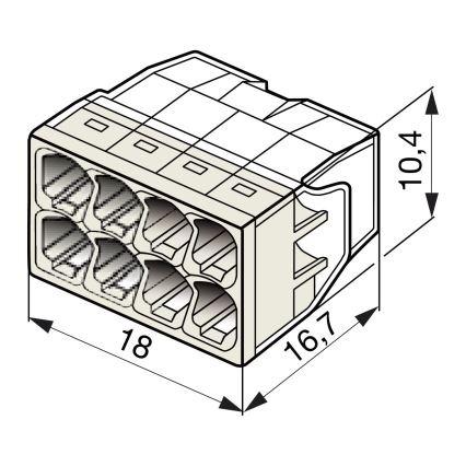 WAGO 2273-208 - Terminal razdelilne omarice COMPACT 8x2,5 450V bel