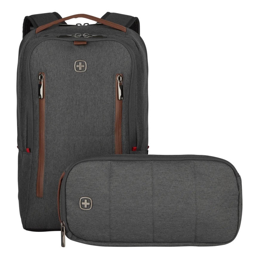 Wenger - Nahrbtnik za prenosni računalnik 15 l 16" z žepom za tablico 12" + torba za čez ramo Mesto Upgrade 2v1 siva