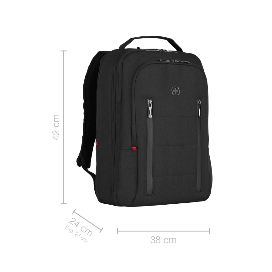 Wenger - Nahrbtnik za prenosni računalnik 16 l 16" z žepom za tablico 12" Mesto Traveler črna