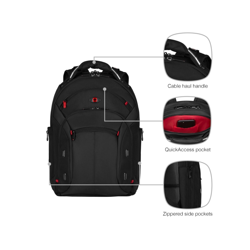 Wenger - Nahrbtnik za prenosni računalnik 20 l 15" z žepom za tablico 10" Gigabyte črna