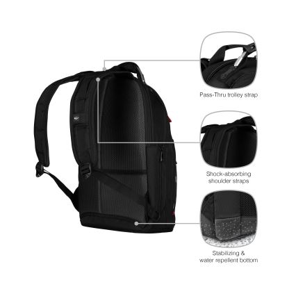 Wenger - Nahrbtnik za prenosni računalnik 20 l 15" z žepom za tablico 10" Gigabyte črna