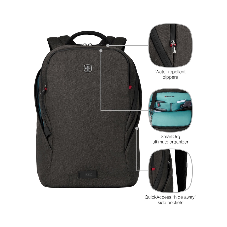 Wenger - Nahrbtnik za prenosni računalnik 21 l 16" z žepom za tablico 10" MX Light črna