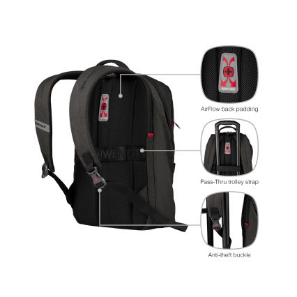 Wenger - Nahrbtnik za prenosni računalnik 21 l 16" z žepom za tablico 10" MX Light črna