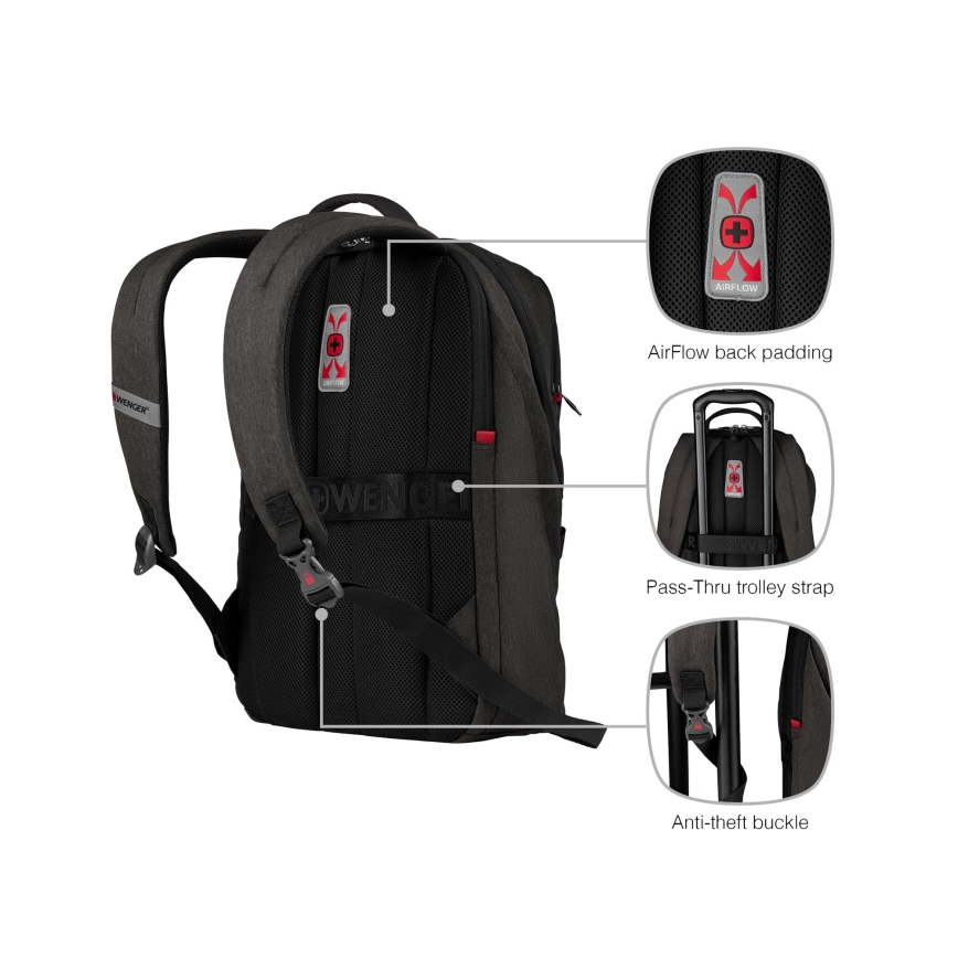 Wenger - Nahrbtnik za prenosni računalnik 21 l 16" z žepom za tablico 10" MX Light črna