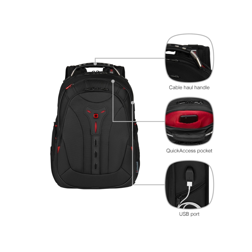 Wenger - Nahrbtnik za prenosni računalnik 25 l 16" z žepom za tablico 10" Pegasus Deluxe črna