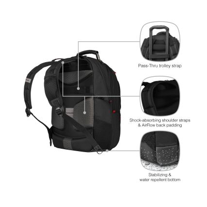 Wenger - Nahrbtnik za prenosni računalnik 25 l 16" z žepom za tablico 10" Pegasus Deluxe črna