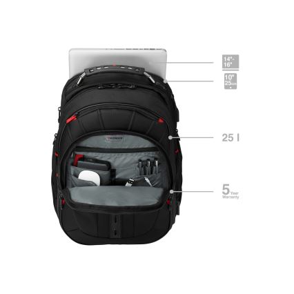 Wenger - Nahrbtnik za prenosni računalnik 25 l 16" z žepom za tablico 10" Pegasus Deluxe črna