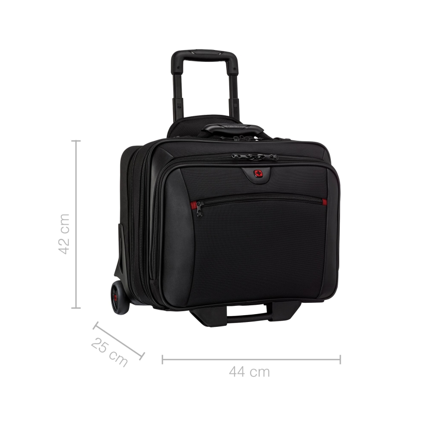 Wenger - Potovalni kovček na kolesih 23 l 17" + torba za prenosni računalnik 15,4" Potomac črna