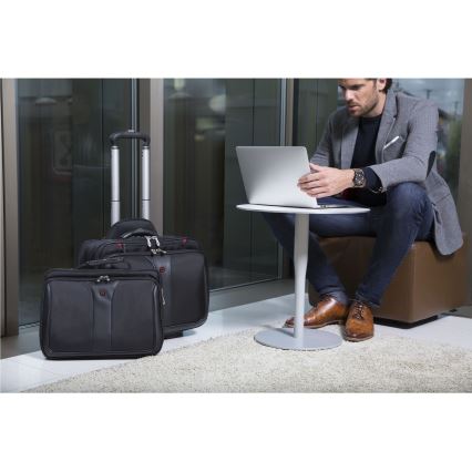 Wenger - Potovalni kovček na kolesih 25 l 17" + torba za prenosni računalnik 15,6" Patriot črna