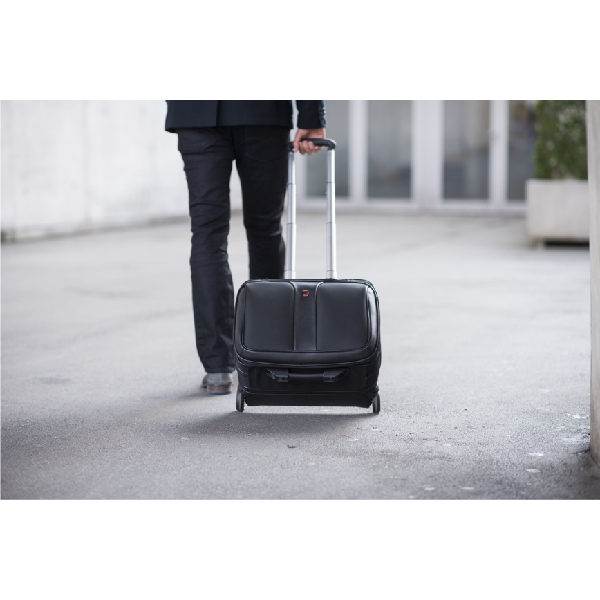 Wenger - Potovalni kovček na kolesih 25 l 17" + torba za prenosni računalnik 15,6" Patriot črna