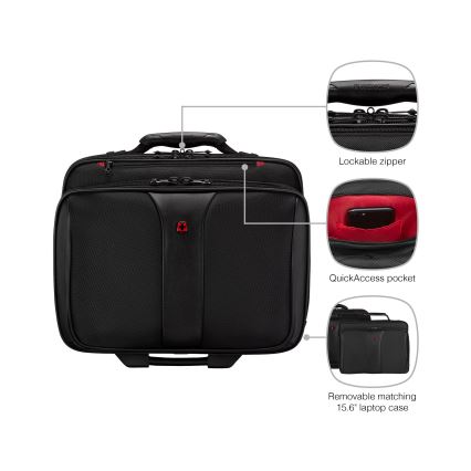 Wenger - Potovalni kovček na kolesih 25 l 17" + torba za prenosni računalnik 15,6" Patriot črna